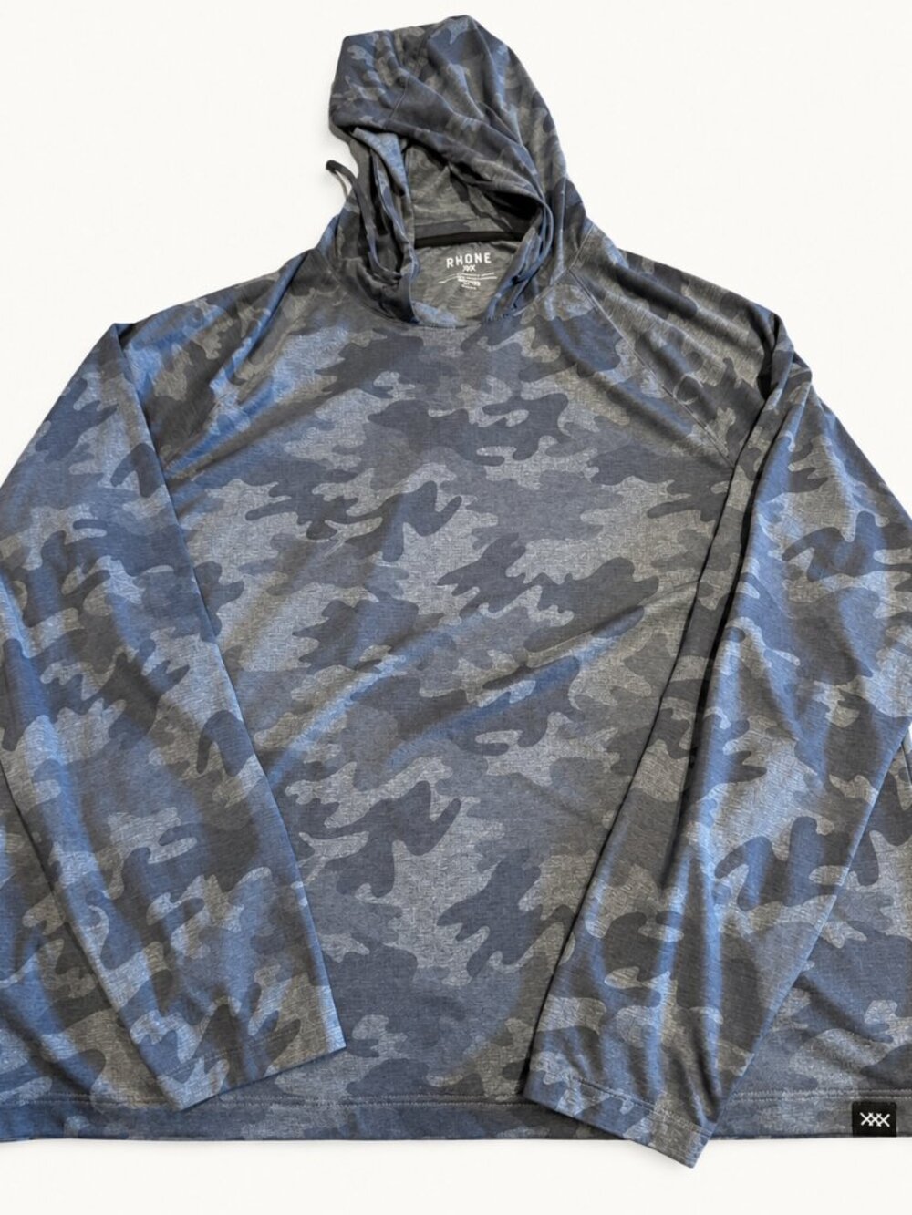 Rhone Reign Hoodie Men’s XXL Grey Blue Camo